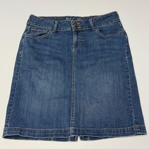 Old Navy Women's Denim A-Line Jean Skirt Stretch Denim Blue Pockets Size 6
